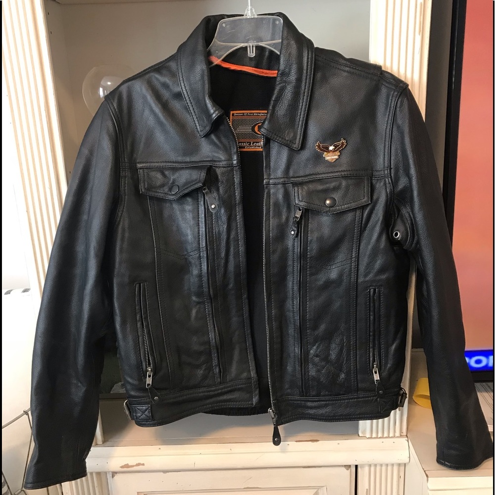 Black Leather Biker Jacket - Classic Men's Style